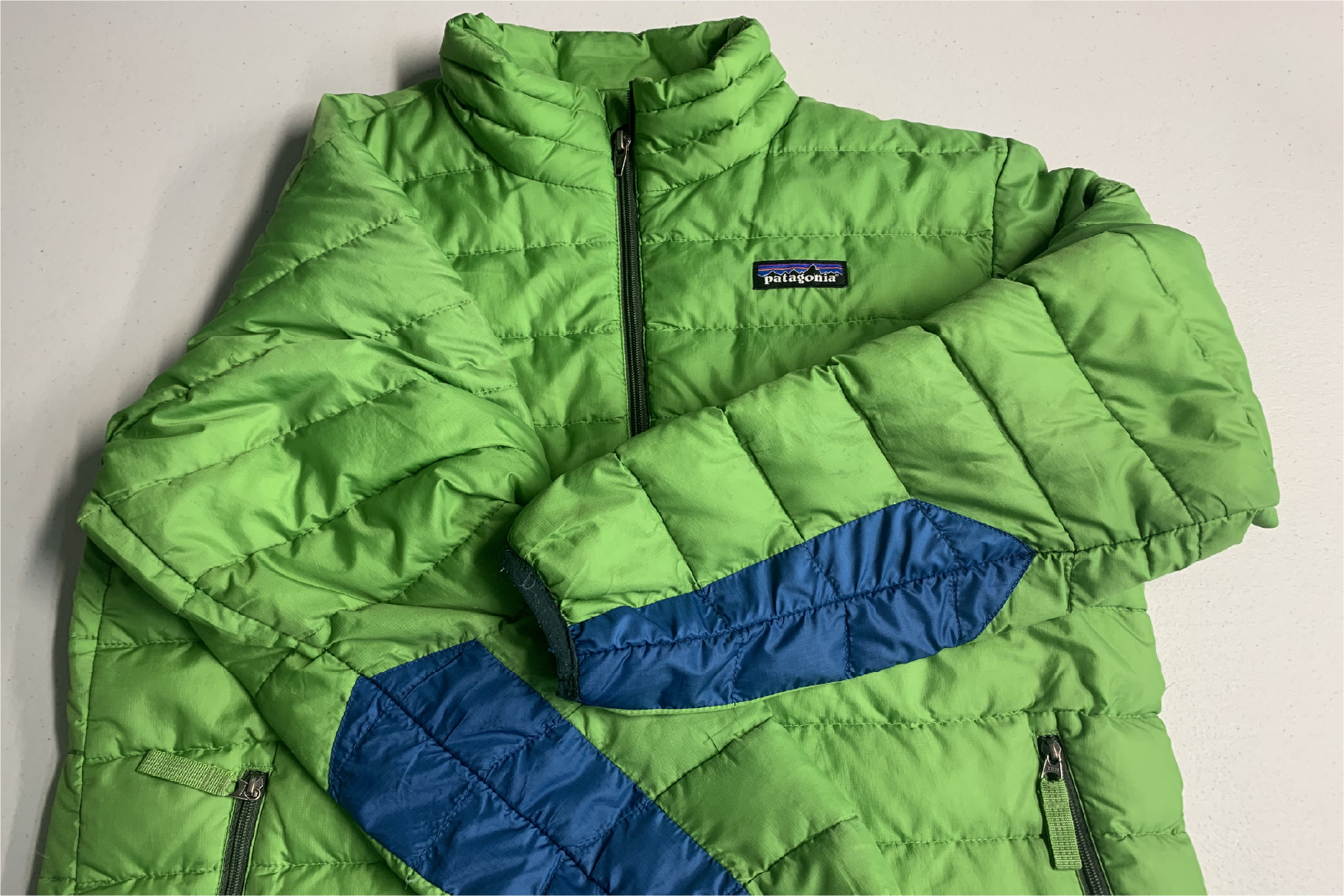 patching patagonia down jacket